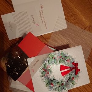 Papyrus handmade notes Christmas Holly Wreath Card